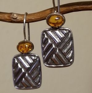 Silpada Sterling Silver Amber Earrings